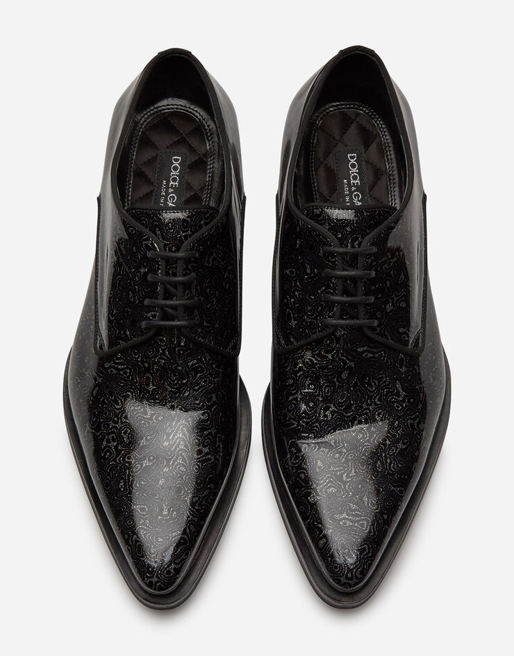 Dolce & Gabbana Derby in drop-style patent leather NEGRO/PLATEADO A10514AJ575