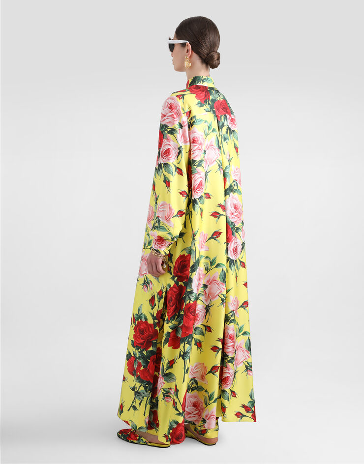 Dolce & Gabbana 花束印花真丝斜纹长裤 版画 FTC11TIS1XH