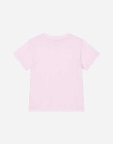 Dolce&Gabbana Jersey T-shirt with logo print Pink L1JT7WG7KS0