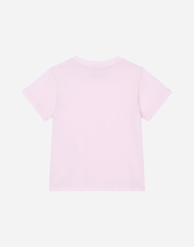Dolce & Gabbana Camiseta de punto con estampado del logotipo Rosa L1JT7WG7KS0