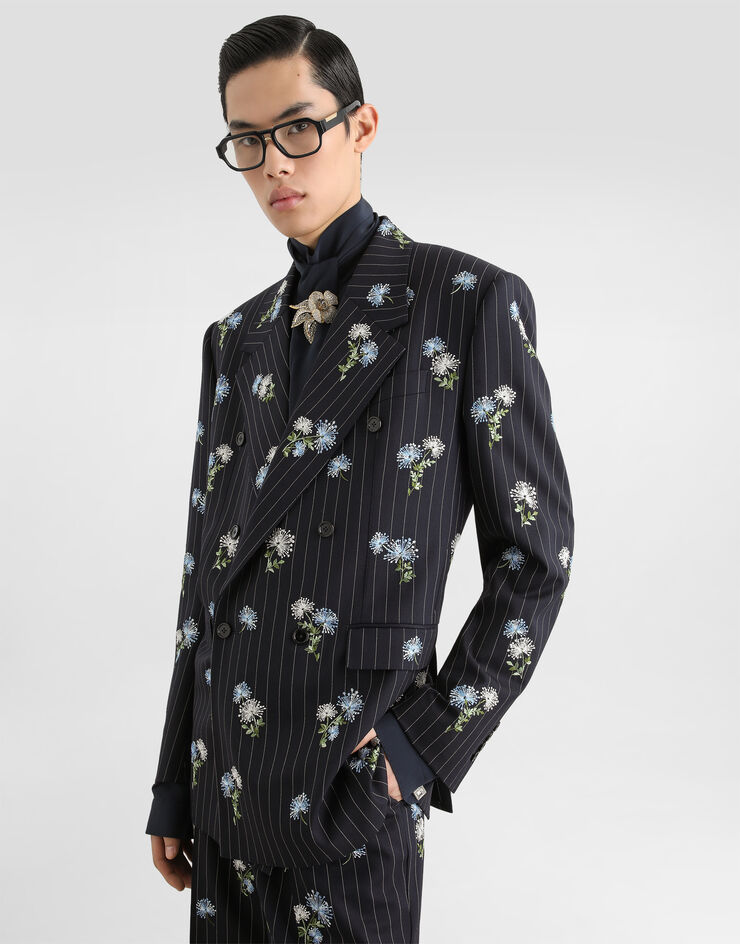 Dolce & Gabbana Double-breasted palermo wool suit with embroidery  GK05YZGK456