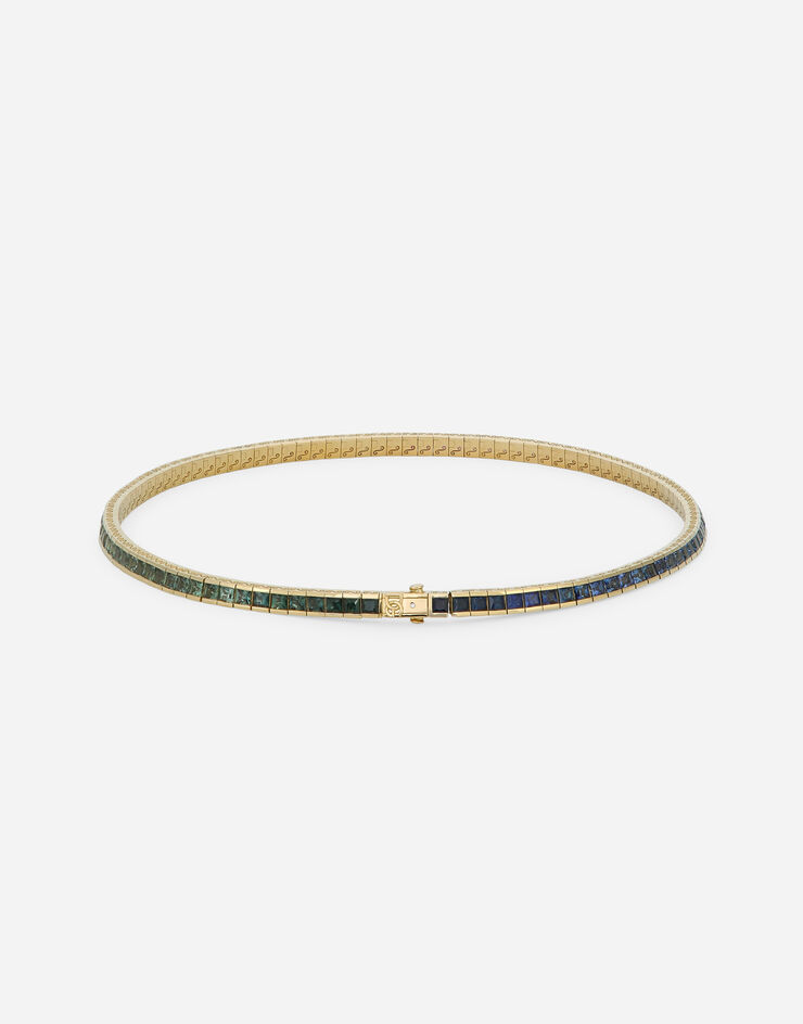 Dolce & Gabbana テニス ネックレス 18Kイエローゴールド マルチカラーサファイア ゴールド WNQA8GWMIX1