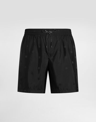 Dolce & Gabbana Medium swim boxer shorts in logo jacquard Black M4A13TFJSDD