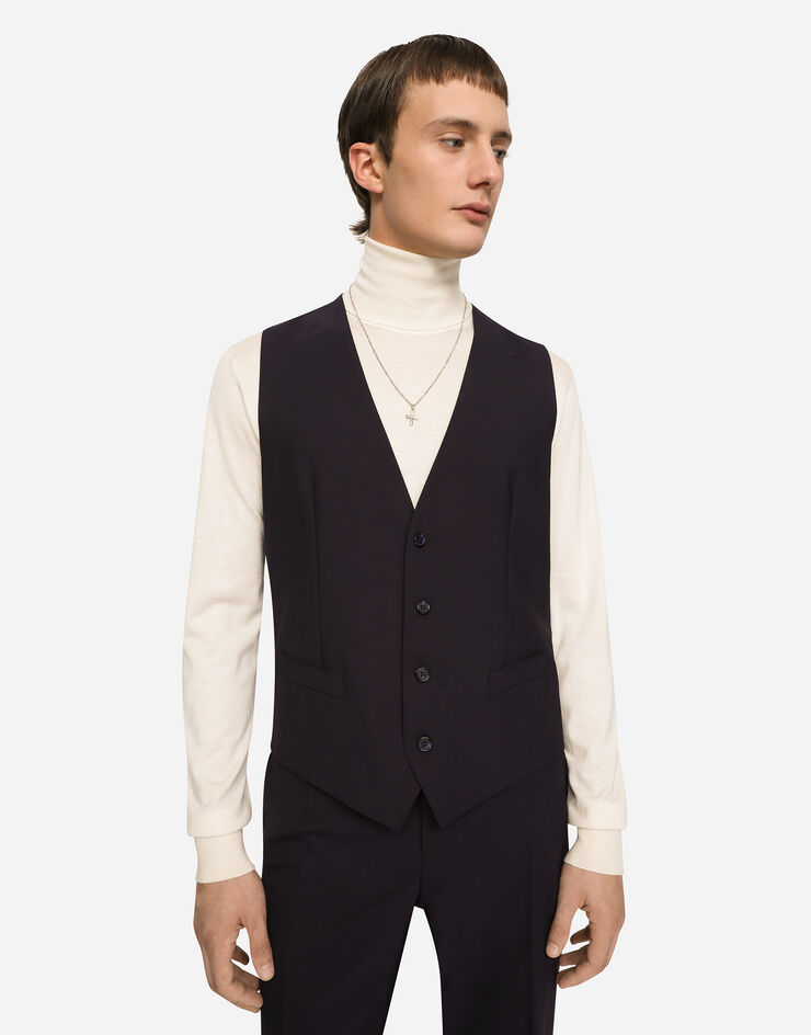 Dolce & Gabbana Stretch wool three-piece Martini-fit suit Blue GK97MTFUBEC