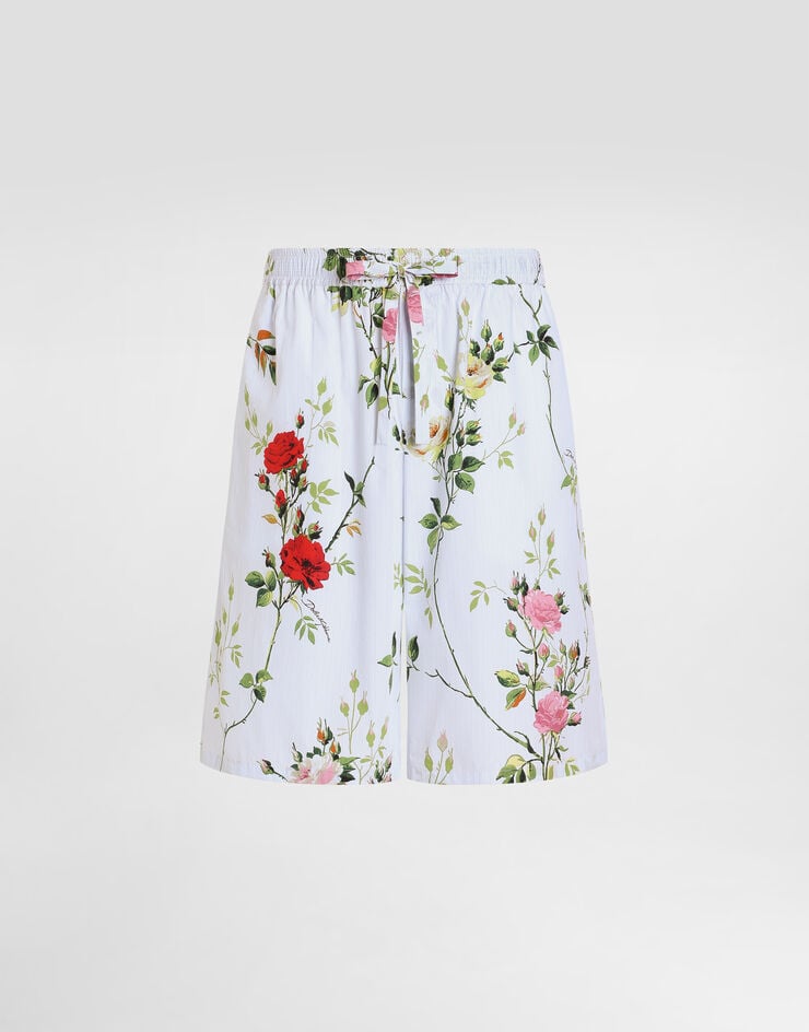 Dolce & Gabbana Rose-print poplin bermuda shorts Dolce & Gabbana Rose-print poplin bermuda shorts GV37ATHS5VQ