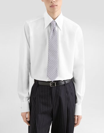 Dolce & Gabbana Striped poplin tie Multicolor GT147EFR532