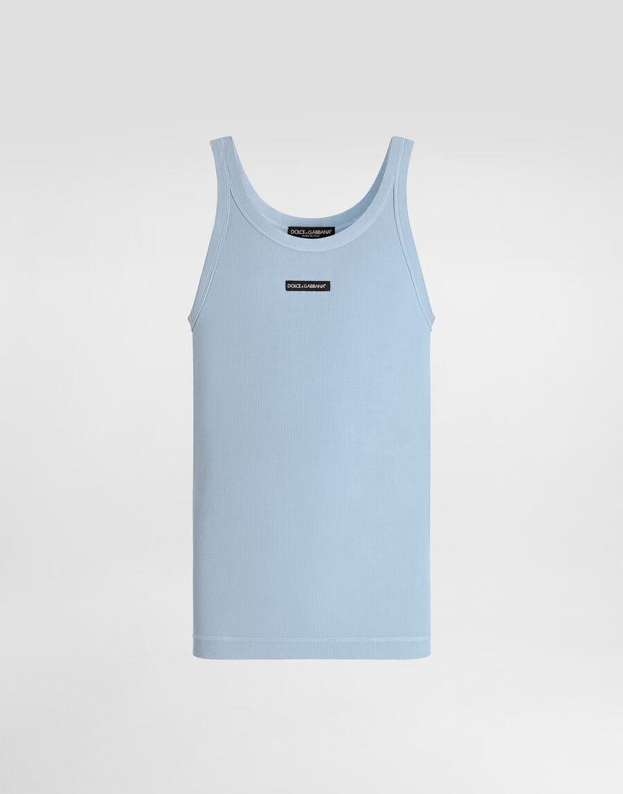 Cotton tank top with print