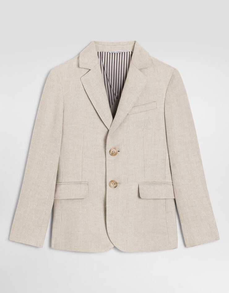 Dolce & Gabbana Single-breasted linen jacket Dolce & Gabbana Single-breasted linen jacket Multicolor L41E97FC4AQ