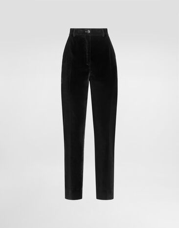 Dolce & Gabbana Tailored velvet tuxedo pants Black FTC71TFUVG7