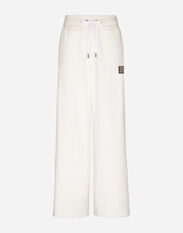 Dolce & Gabbana Terrycloth jogging pants with logo tag White GY6IETGG868