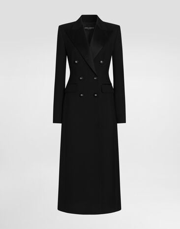 Dolce & Gabbana Dolce double-breasted coat in double wool gabardine Black F0W6HTFU272