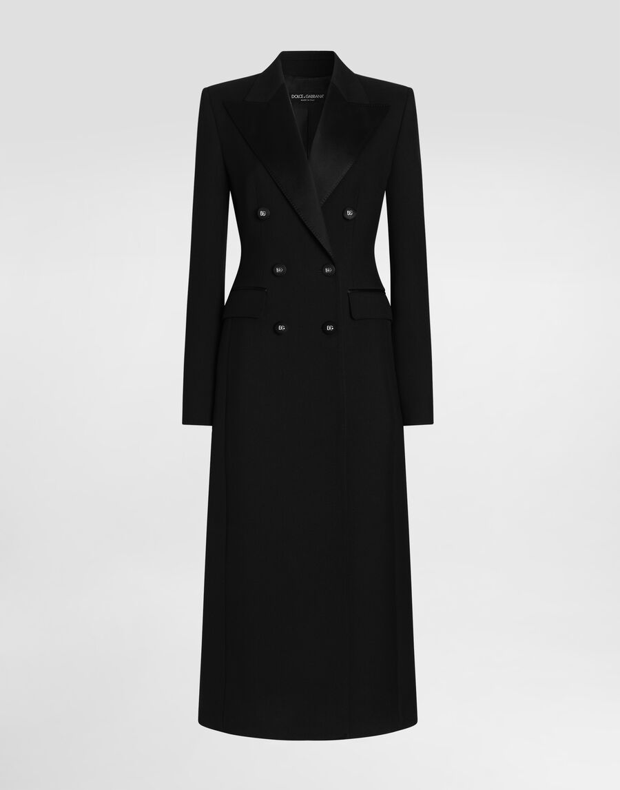 Dolce double-breasted coat in double wool gabardine