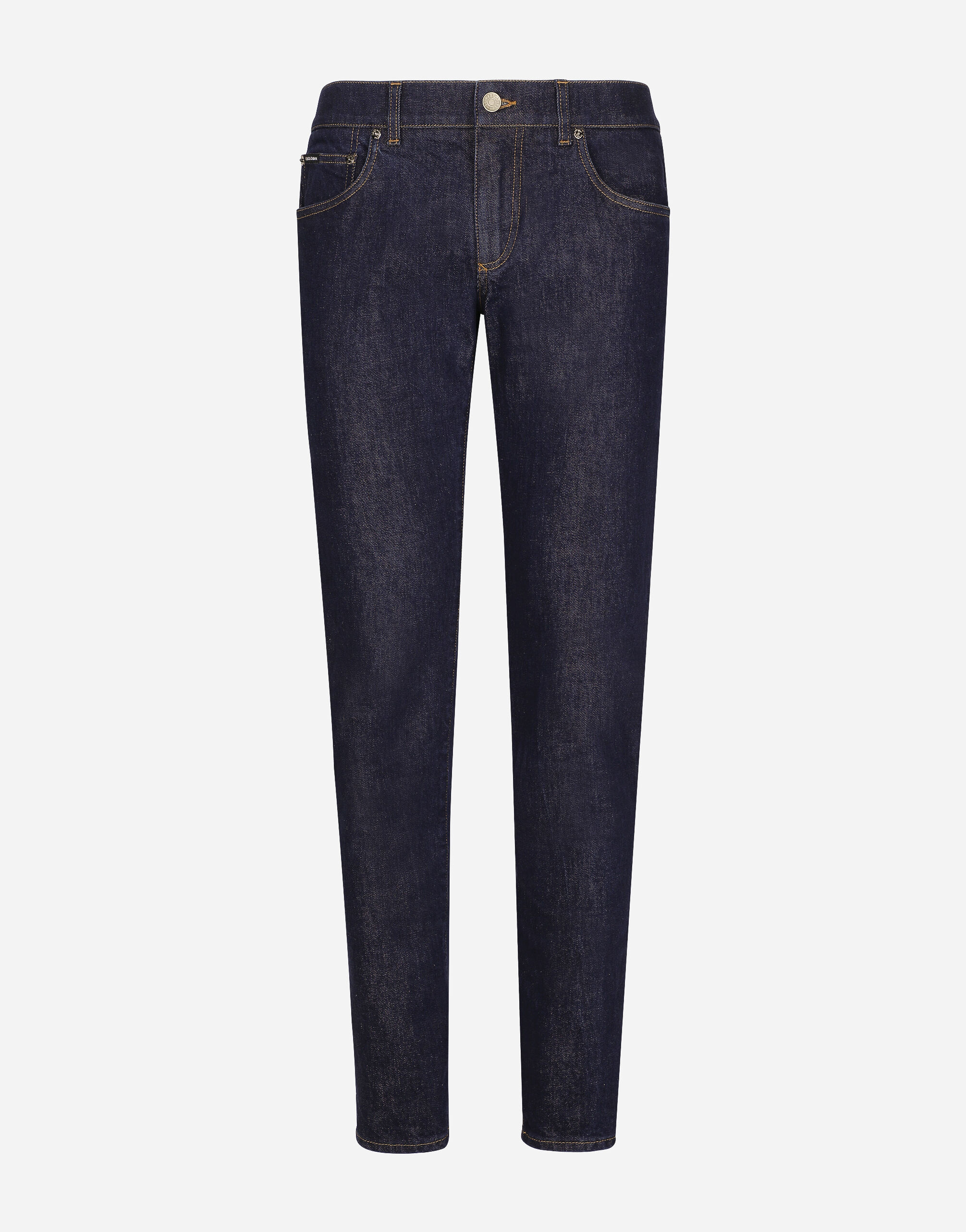 Dolce & Gabbana Vaqueros skinny de denim elástico con placa flocada con logotipo Multicolor G9NL5DG8GW9