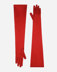 Dolce & Gabbana Long satin gloves Red F4CBFTFURAD