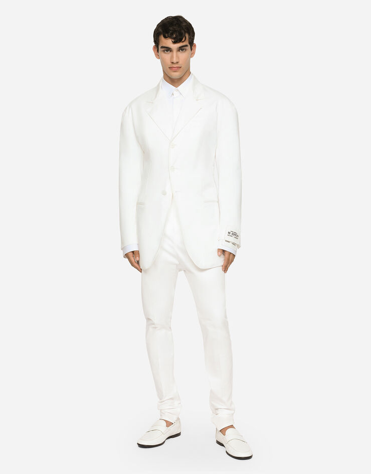 Dolce & Gabbana Chaqueta en gabardina de algodón elástico Blanco G2SK1TFUFML