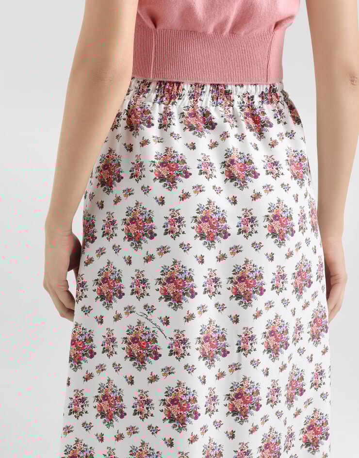 Dolce & Gabbana Small flower bouquets-print midi skirt Dolce & Gabbana Small flower bouquets-print midi skirt Multicolor F4DBCTIS10G