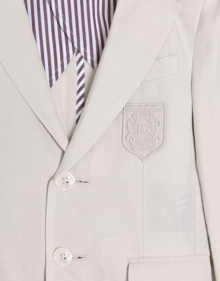 Dolce & Gabbana Deconstructed linen jacket Beige L41E97FU4LH