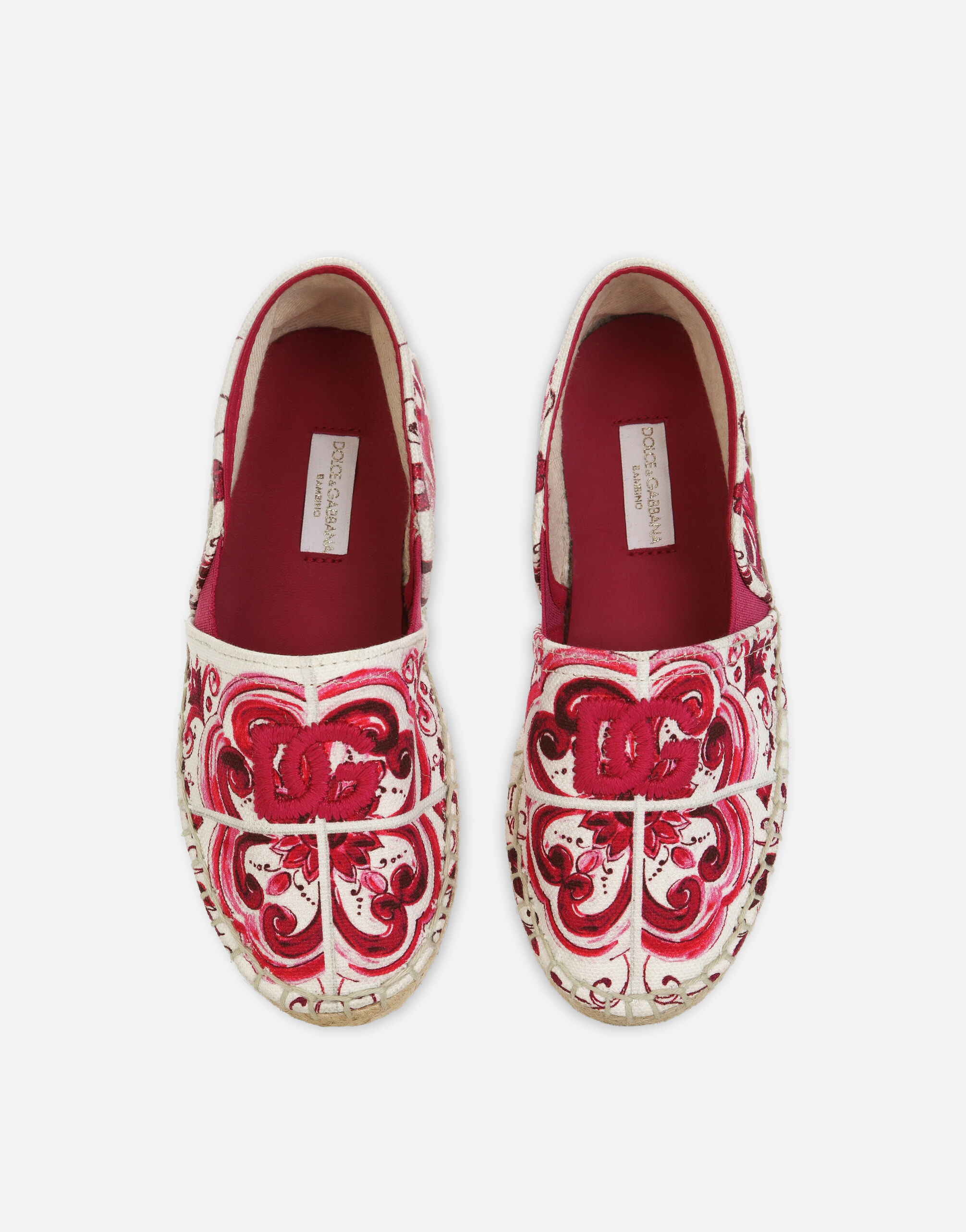 Printed canvas espadrilles in Multicolor for Girls Dolce Gabbana