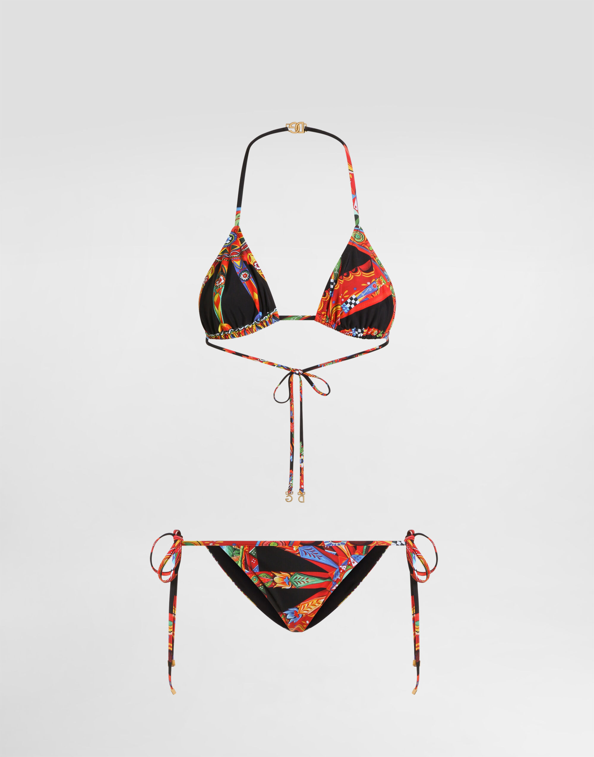 Dolce & Gabbana Dolce & Gabbana Carretto-print triangle bikini Multicolor O8A24JON0IE