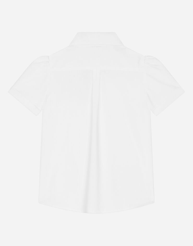 DolceGabbanaSpa Short-sleeved poplin shirt with rose patch White L55S82G7J7S