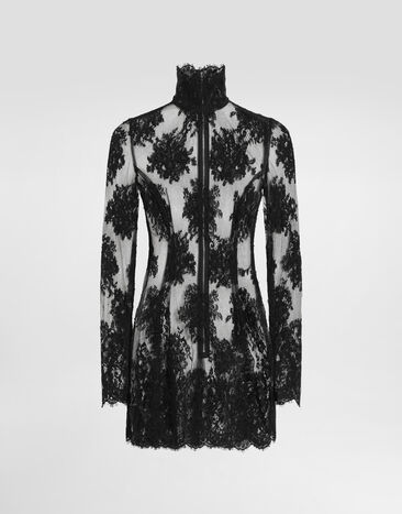 Dolce & Gabbana One-piece cordonetto lace dress Black F6TNTTHLMQM