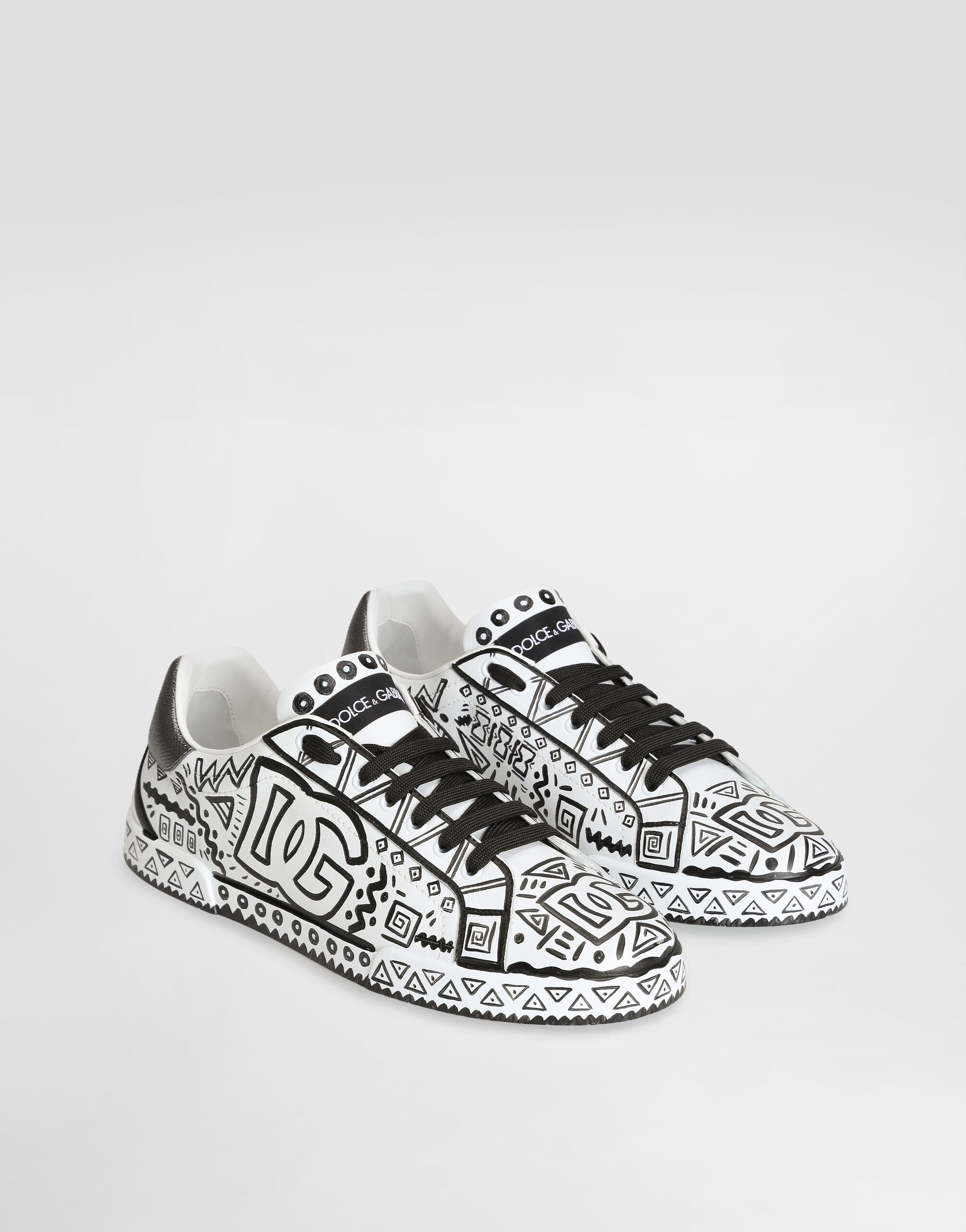 Portofino calfskin sneakers in Multicolor for Men | Dolce&Gabbana®
