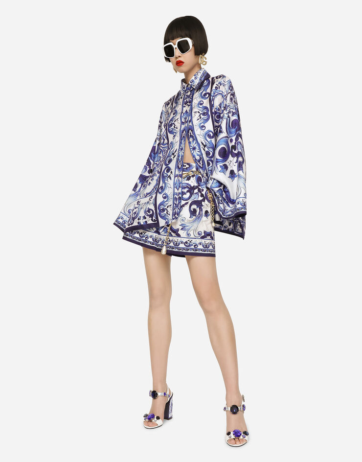 Dolce & Gabbana Majolica-print poplin shorts Multicolor FTAL1THH5AS