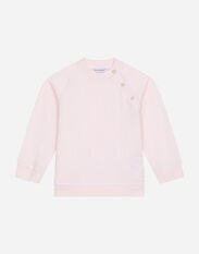 DolceGabbanaSpa Round-neck sweatshirt with jacquard DG logo Pink L1JT7WG7KS0