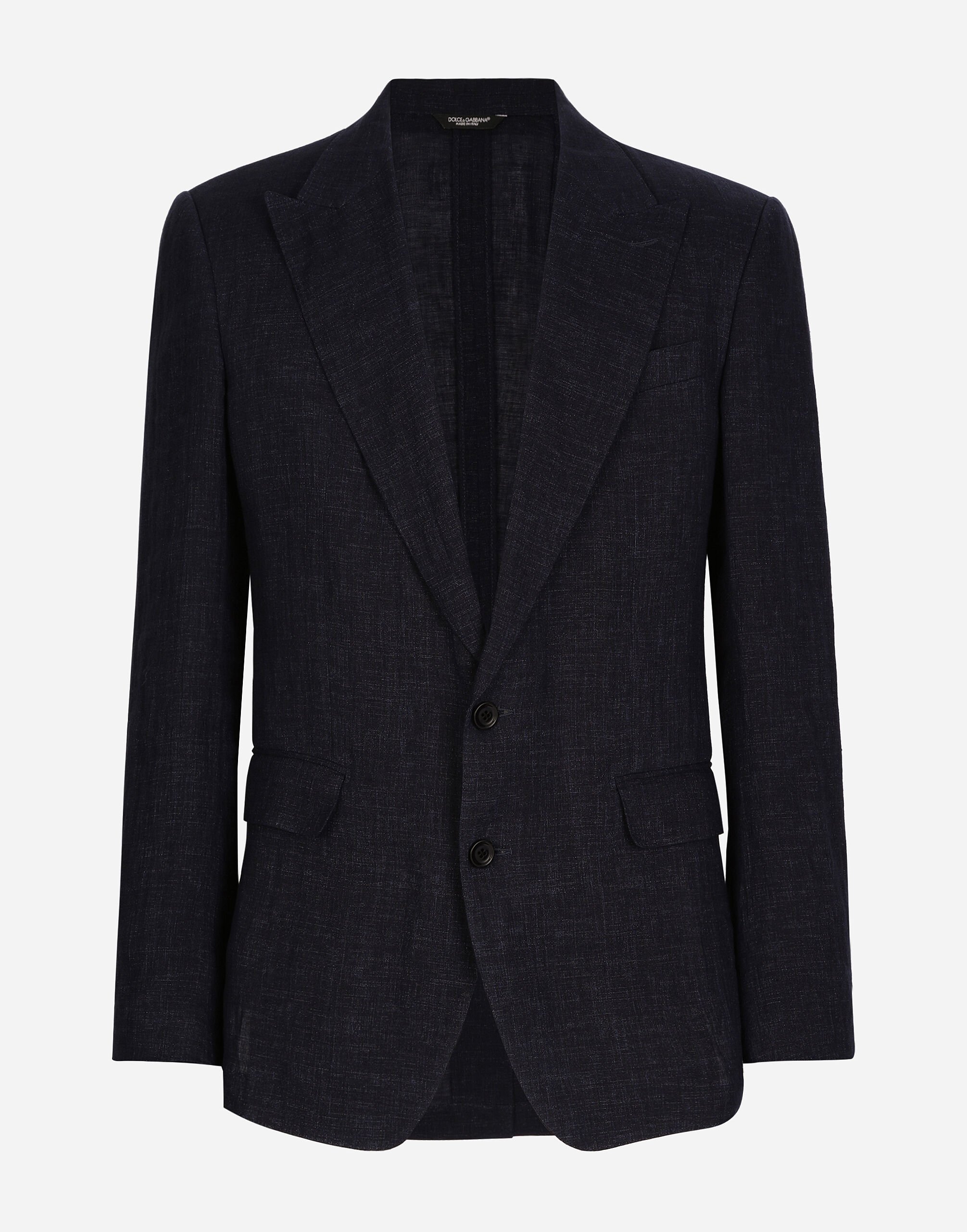 Dolce & Gabbana Single-breasted linen-blend Sicilia-fit jacket Black CS2079AO666