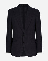 Dolce&Gabbana Single-breasted linen-blend Sicilia-fit jacket Grey G041KTGG914