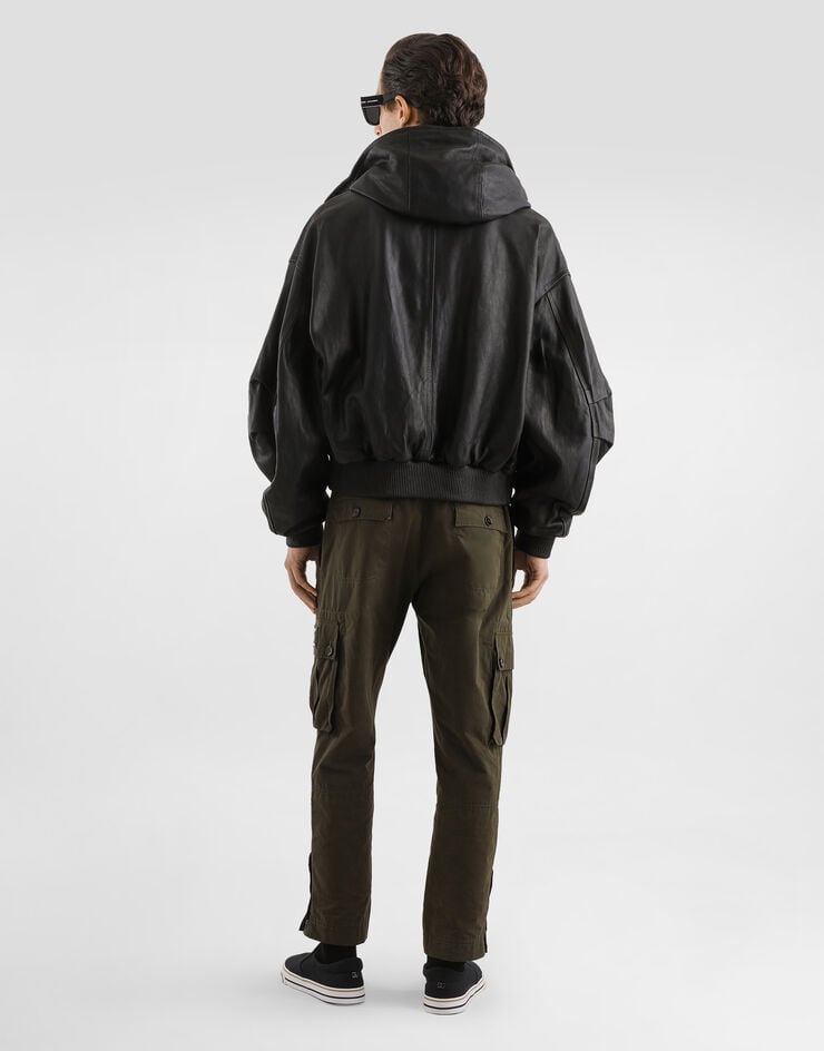 Dolce & Gabbana Blouson en cuir nappa d’agneau Dolce & Gabbana Blouson en cuir nappa d’agneau Black G9BWPLHULZK