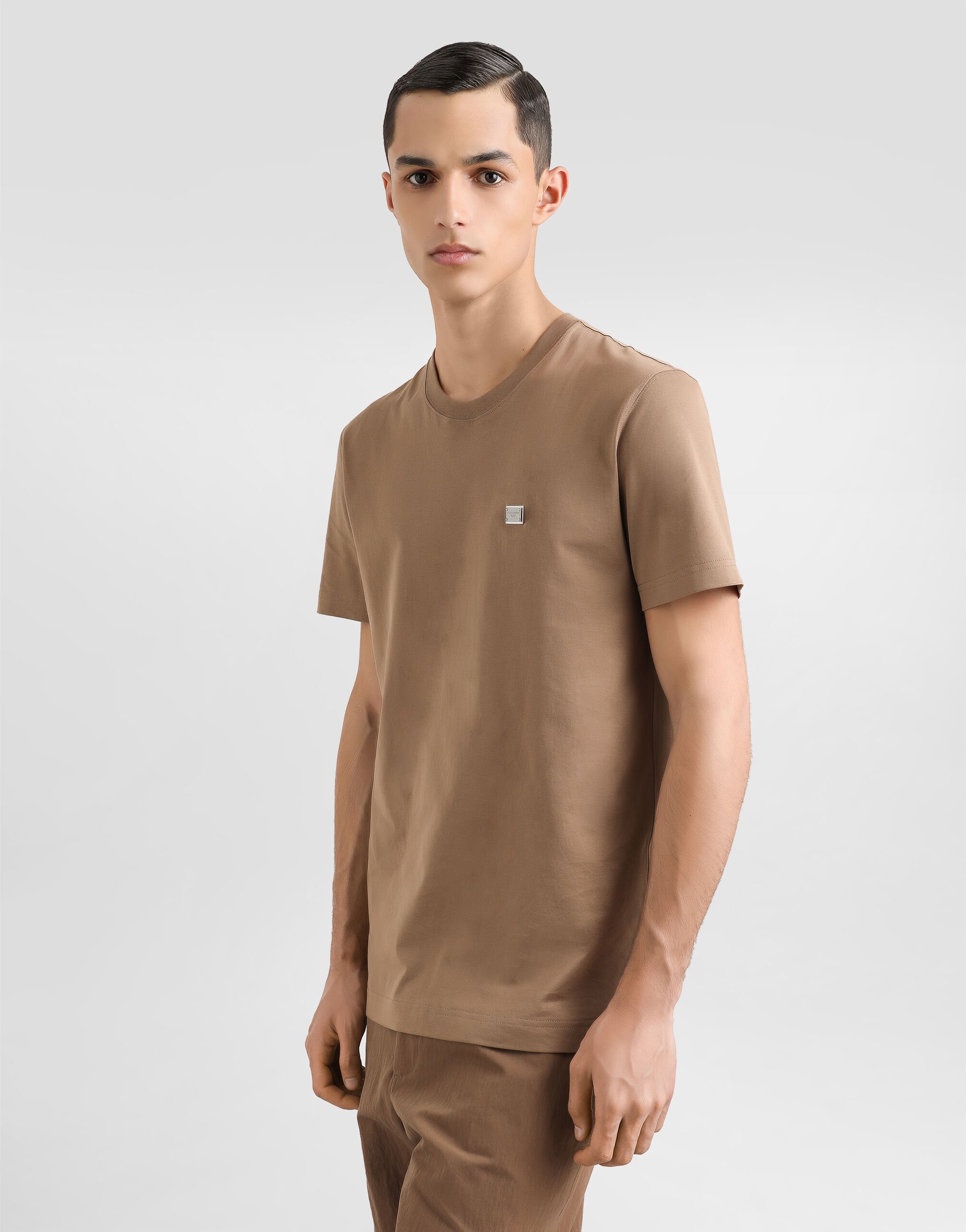 Tシャツ・カットソー DOLCE & GABBANA Chocolate Cotton Polo Shirt Short-sleeved cotton polo-shirt in Brown for Men