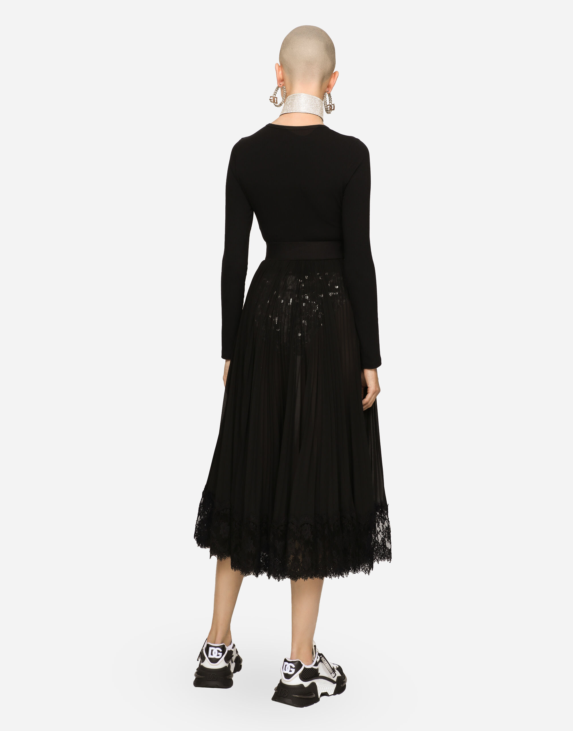 DOLCE & GABBANA ハイウエストレスフリフ FTAG1TG9921 N0000 SchaferandweinerShops Switzerland - Flared denim dress Dolce