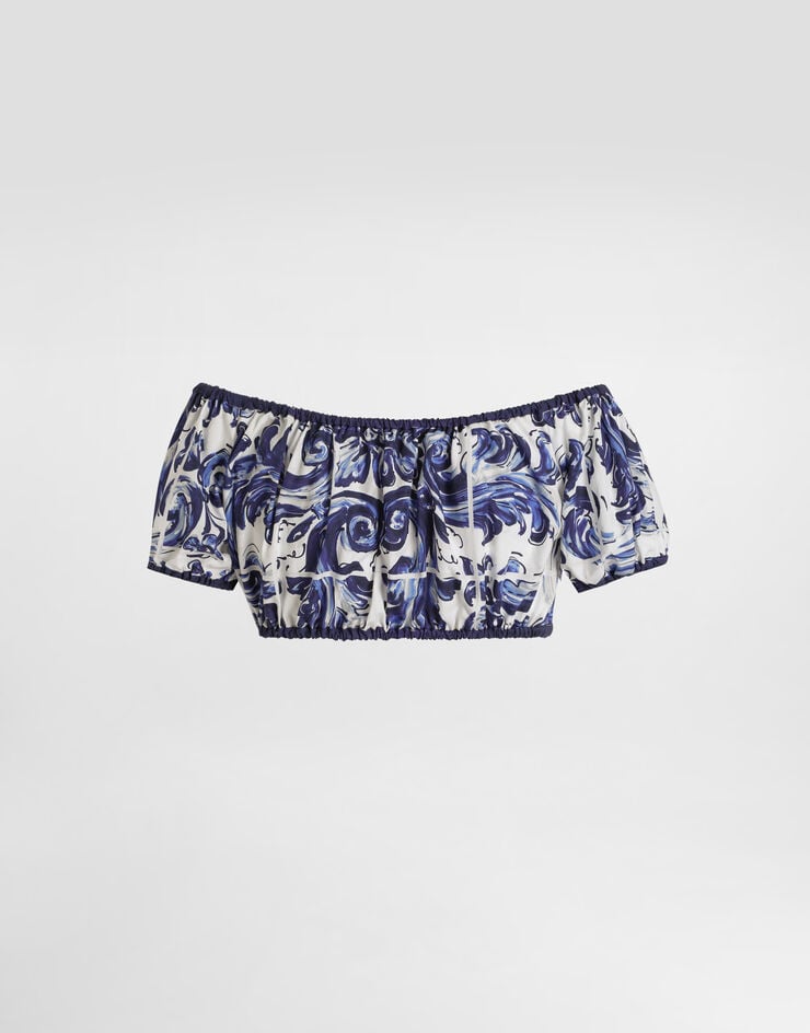 Dolce & Gabbana Majolica-print cotton top Print I7S12WFI5JK