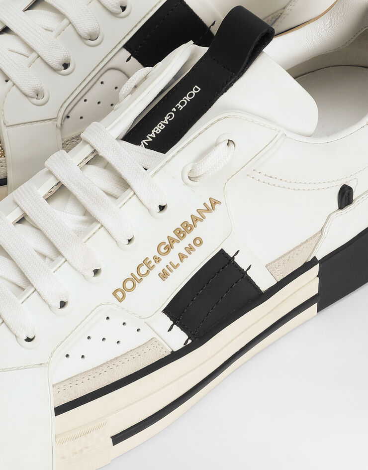 Dolce & Gabbana Sneaker Custom 2.Zero in pelle di vitello con dettagli a contrasto Bianco CS1863AO222