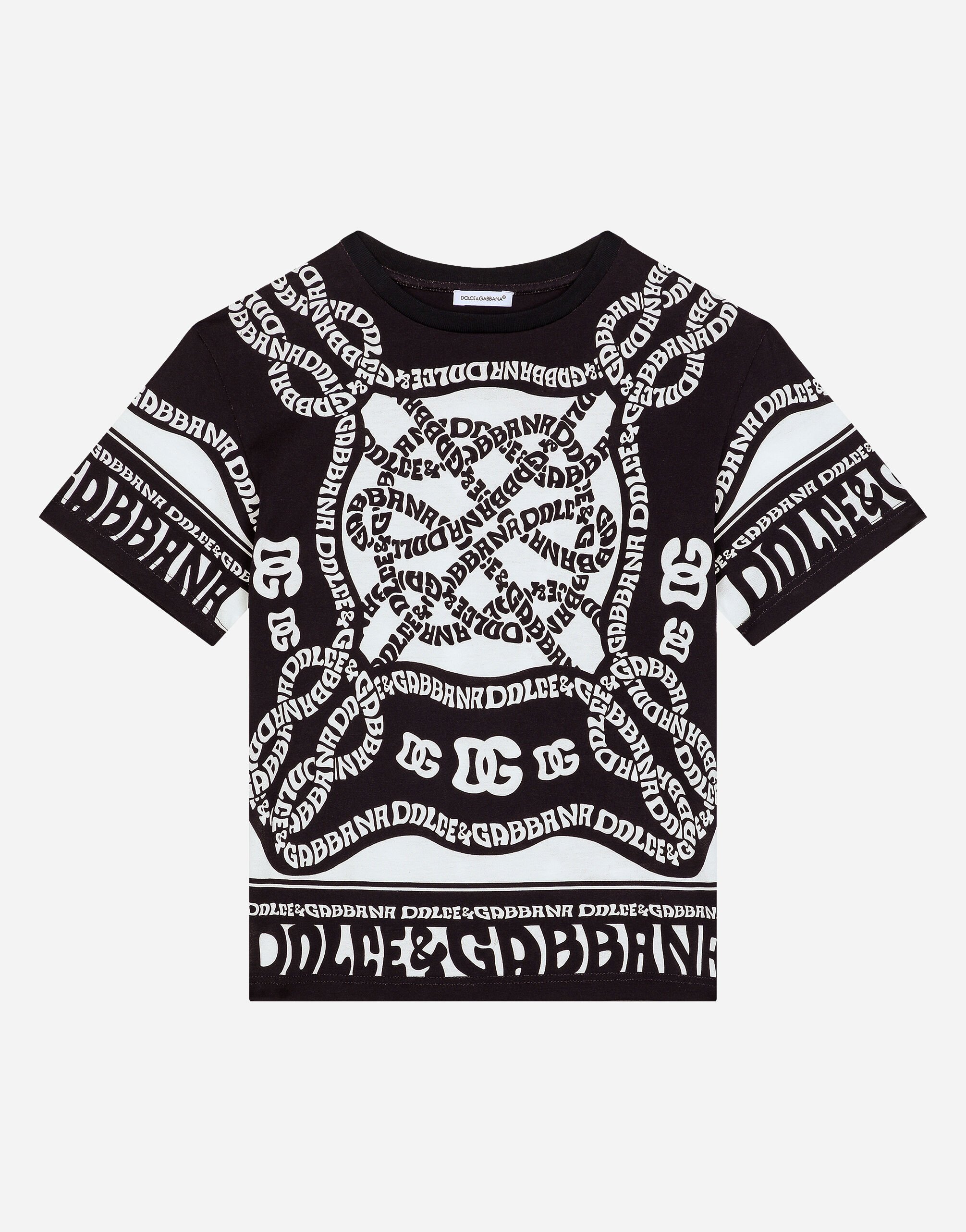 Dolce & Gabbana Camiseta de punto con estampado Marina Imprima L4JTEYG7L6B