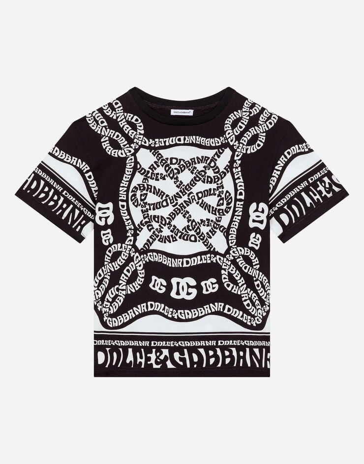 Dolce & Gabbana T-Shirt aus Jersey Print Marina Weiss L4JTEYG7L0C