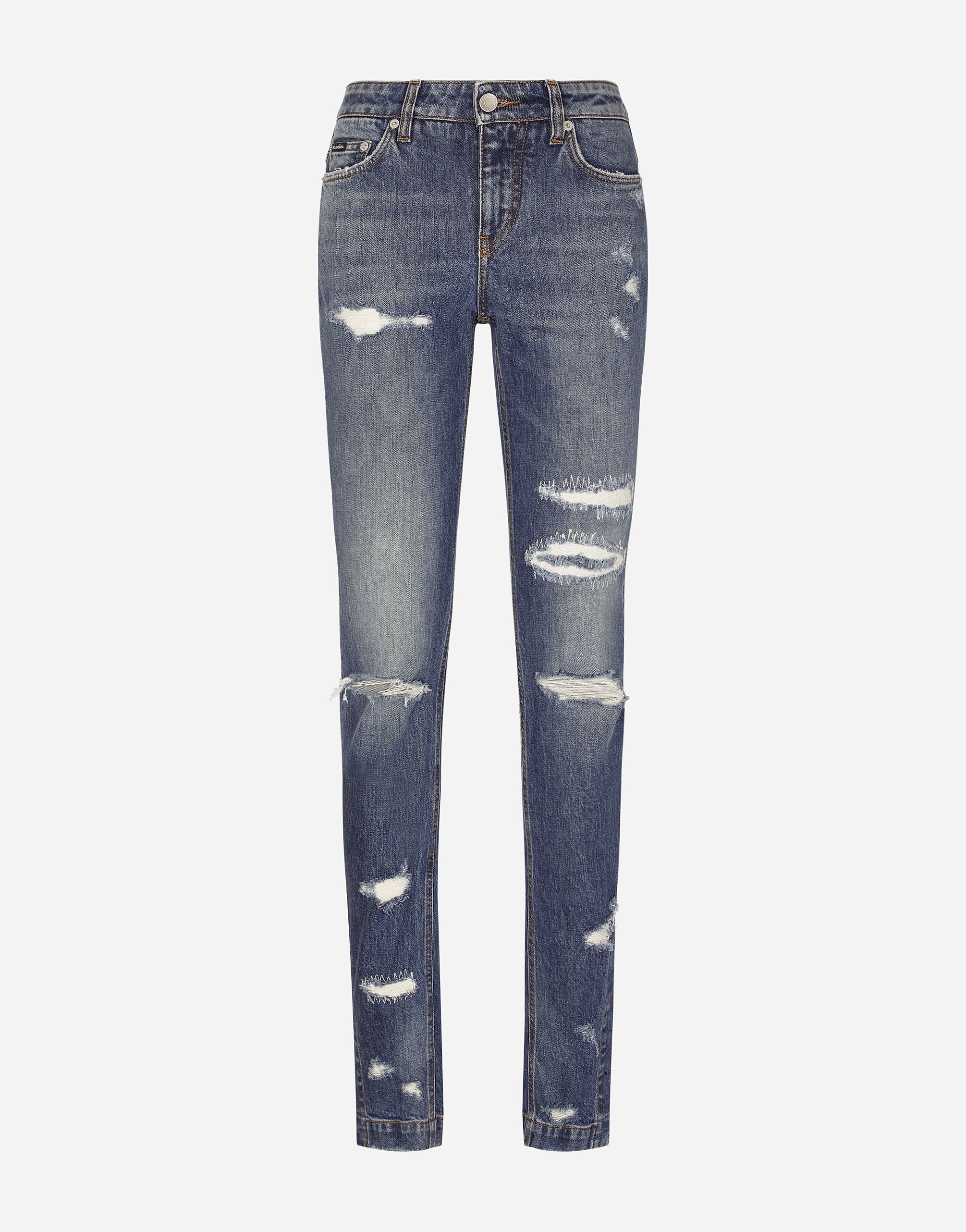 Dolce & Gabbana Girly jeans with ripped details Black F0D1CTFUBFX