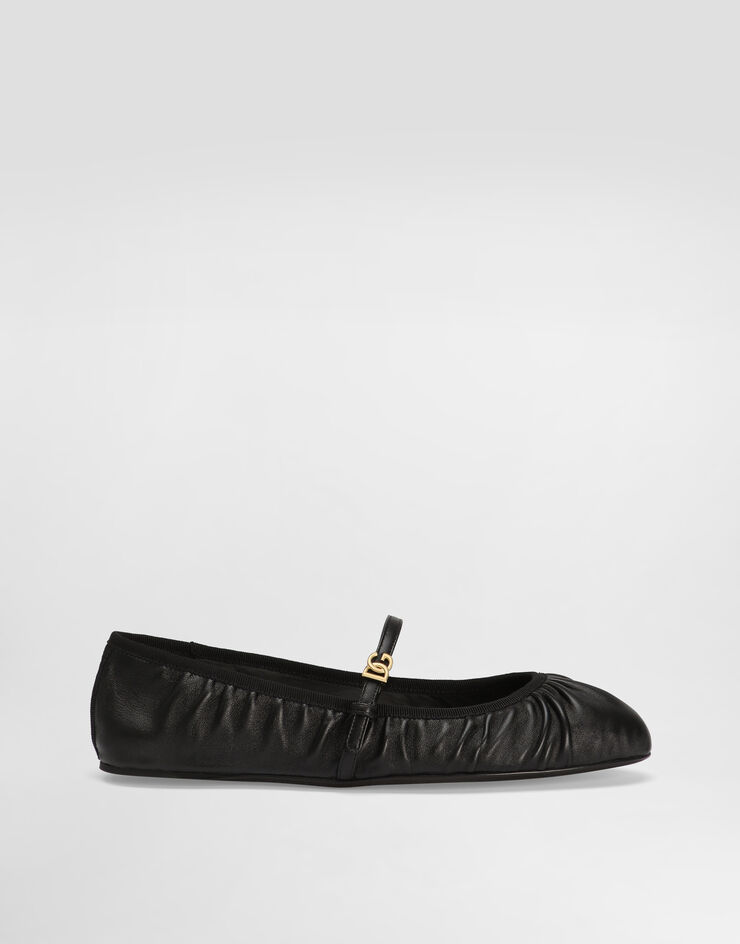 Dolce & Gabbana Ballerina aus Nappaleder Schwarz CB0257AD137