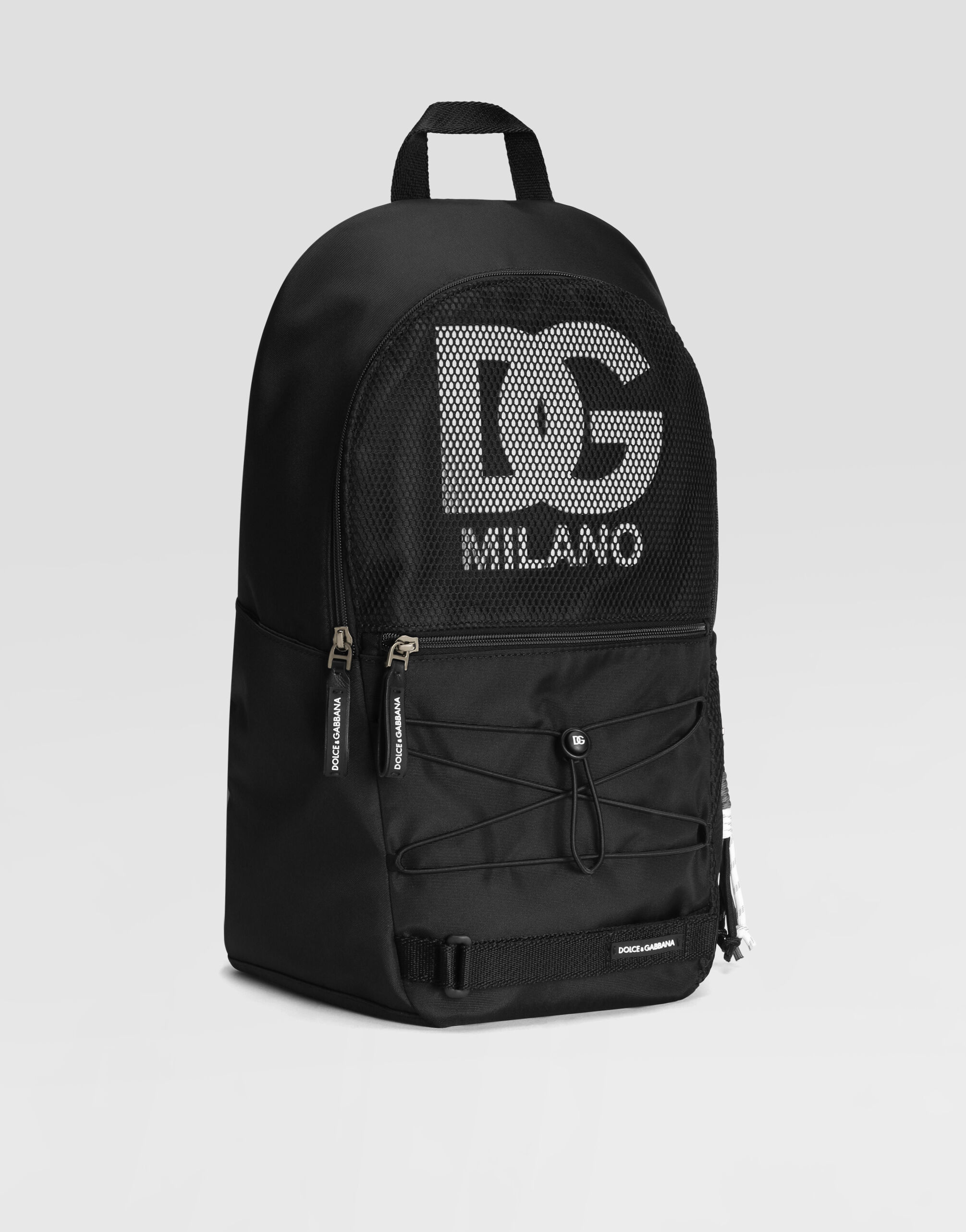 Nylon mesh backpack with DG logo in Black for Boys