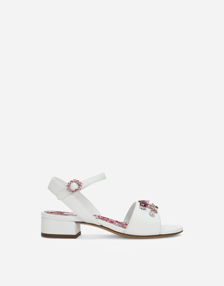 Dolce&Gabbana Nappa leather sandals with embroidery Multicolor D10935AT208