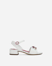 Dolce & Gabbana Nappa leather sandals with embroidery White D11032A1735
