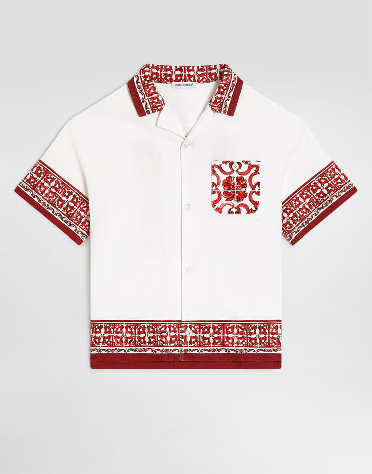 Dolce & Gabbana Majolica-print double piqué shirt Dolce & Gabbana Majolica-print double piqué shirt Multicolor L4JS52II7KW