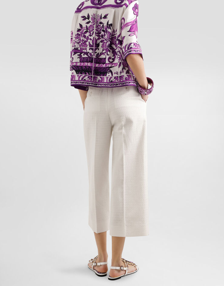 Dolce & Gabbana Stretch mat trousers White FTCC2TFU9AU