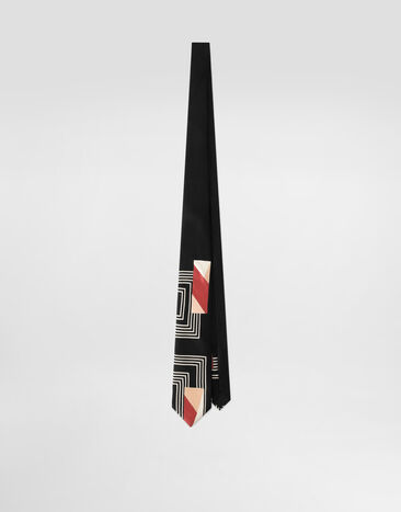 Dolce & Gabbana Vintage-print twill tie Black GT147EG0WW7