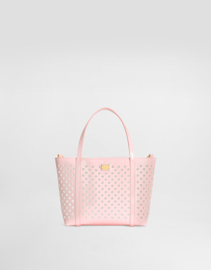 Dolce & Gabbana Сумка на плечо из перфорированной лакированной экокожи розовый EB0263AU214