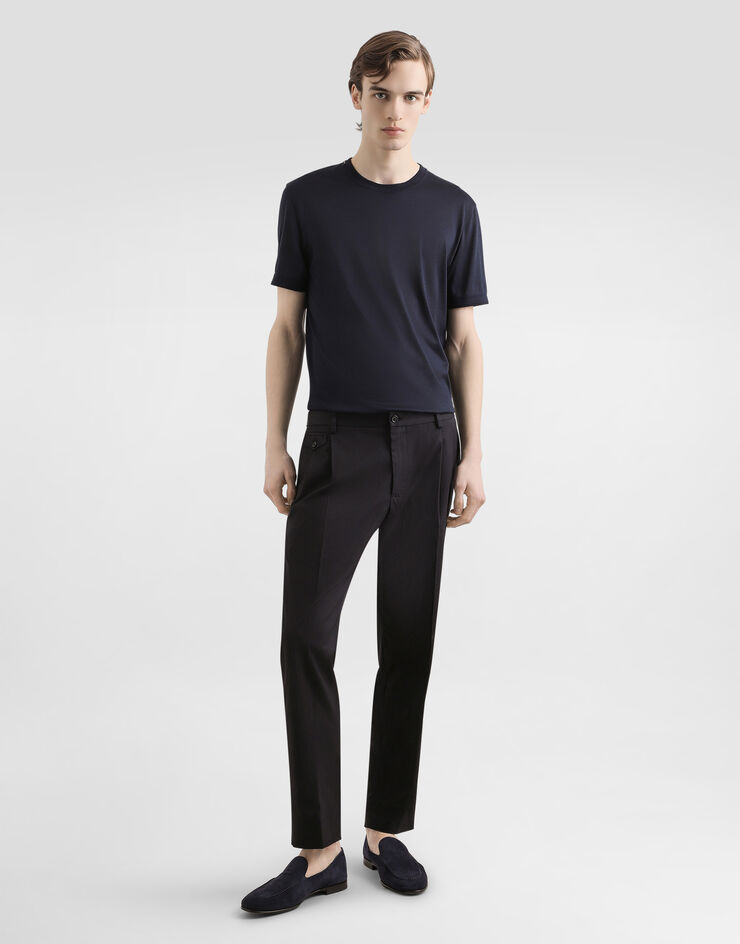 Dolce & Gabbana Short-sleeved silk t-shirt Grey G8ST1TG7P0F