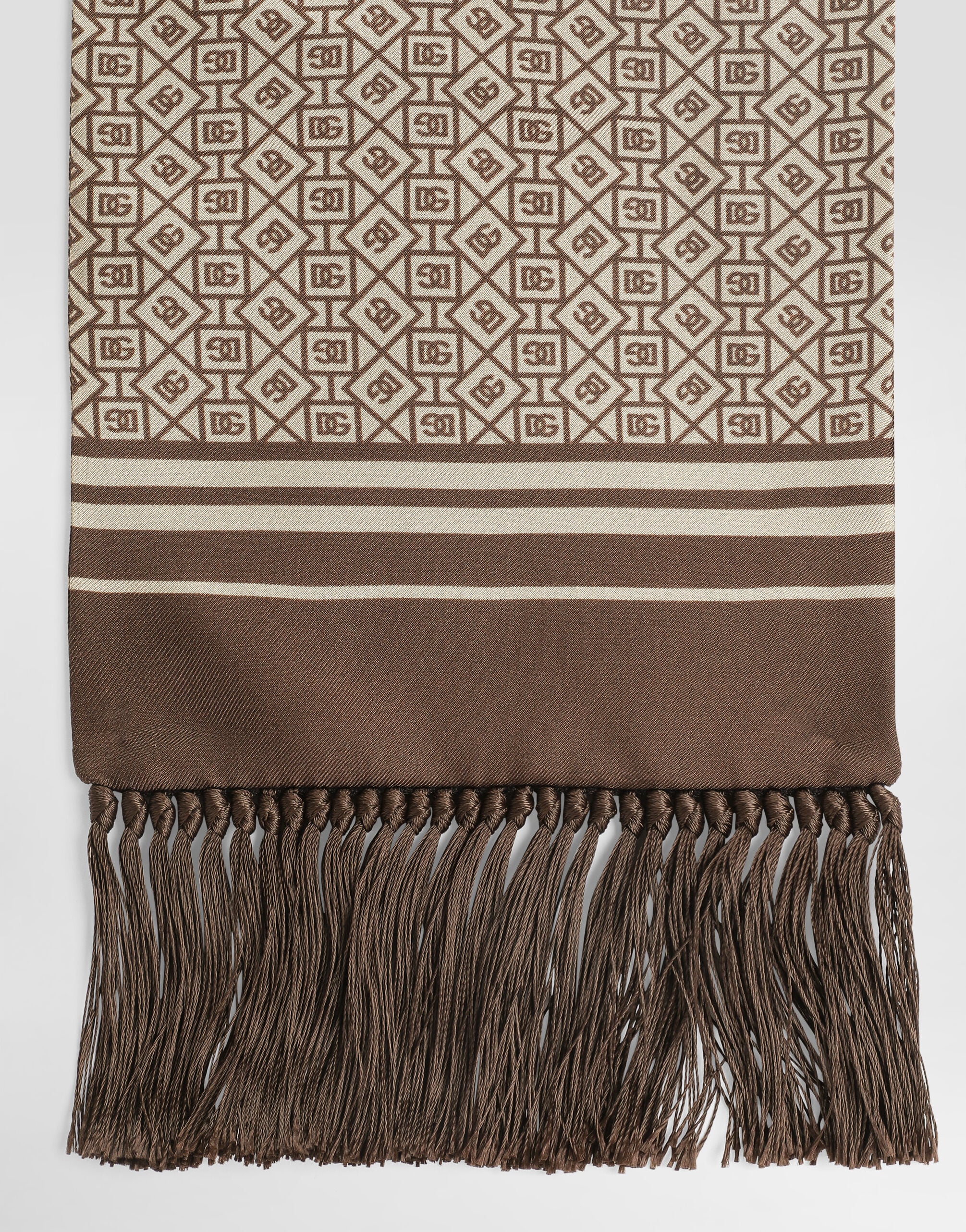 Multicolorのメンズ Silk twill scarf with micro-design and logo