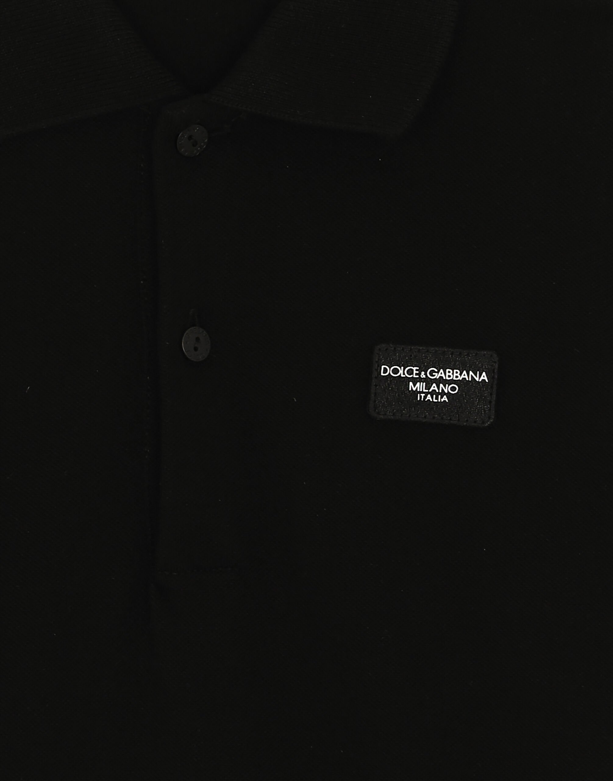 Piqué polo-shirt with logo tag in Negro for Boys
