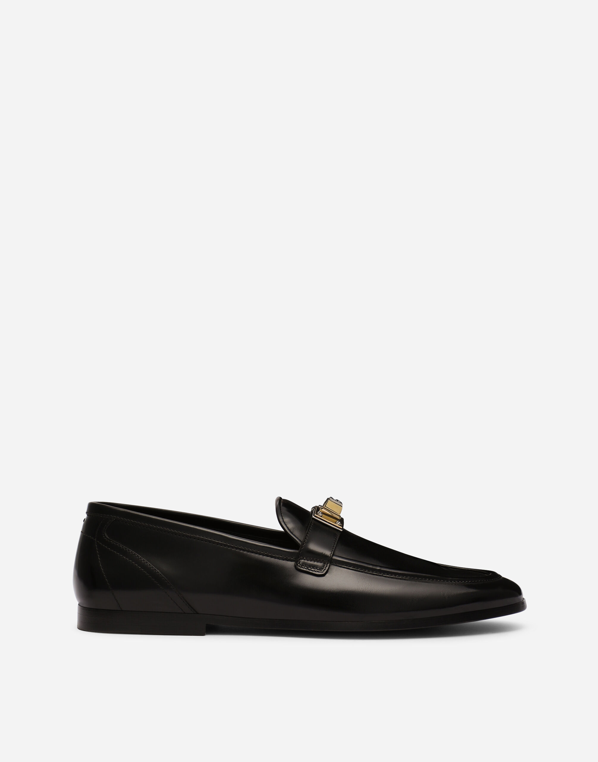 Brushed calfskin loafers in Black for Men Dolce Gabbana